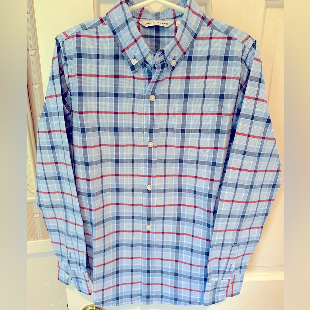 Janie and Jack cotton button down, size 8